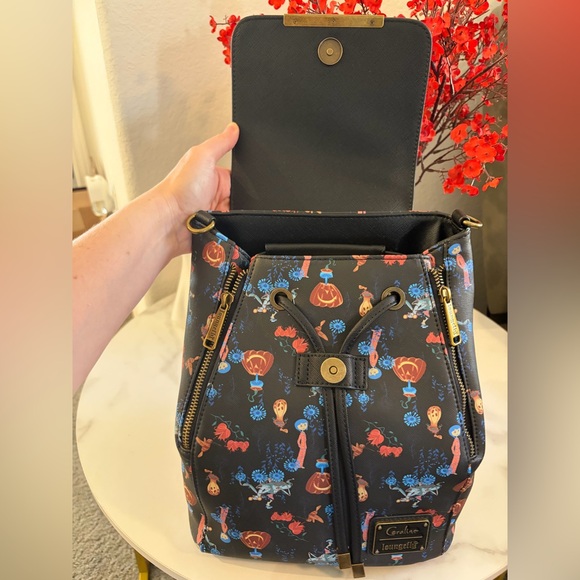 NWT Rare HTF Loungefly Coraline Garden Convertible Mini Backpack & Cat Keychain main image 4